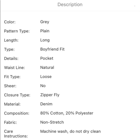 🆕 SHEIN | DAZY Solid  Zipper Fly Boyfriend Jean - Picture 6 of 6